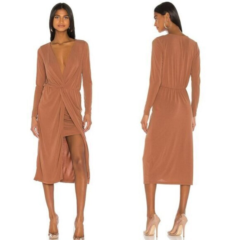 L'Academie The Judy Midi Dress in Terracotta